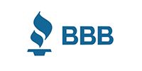 Blue BBB logo with a torch icon on a white background