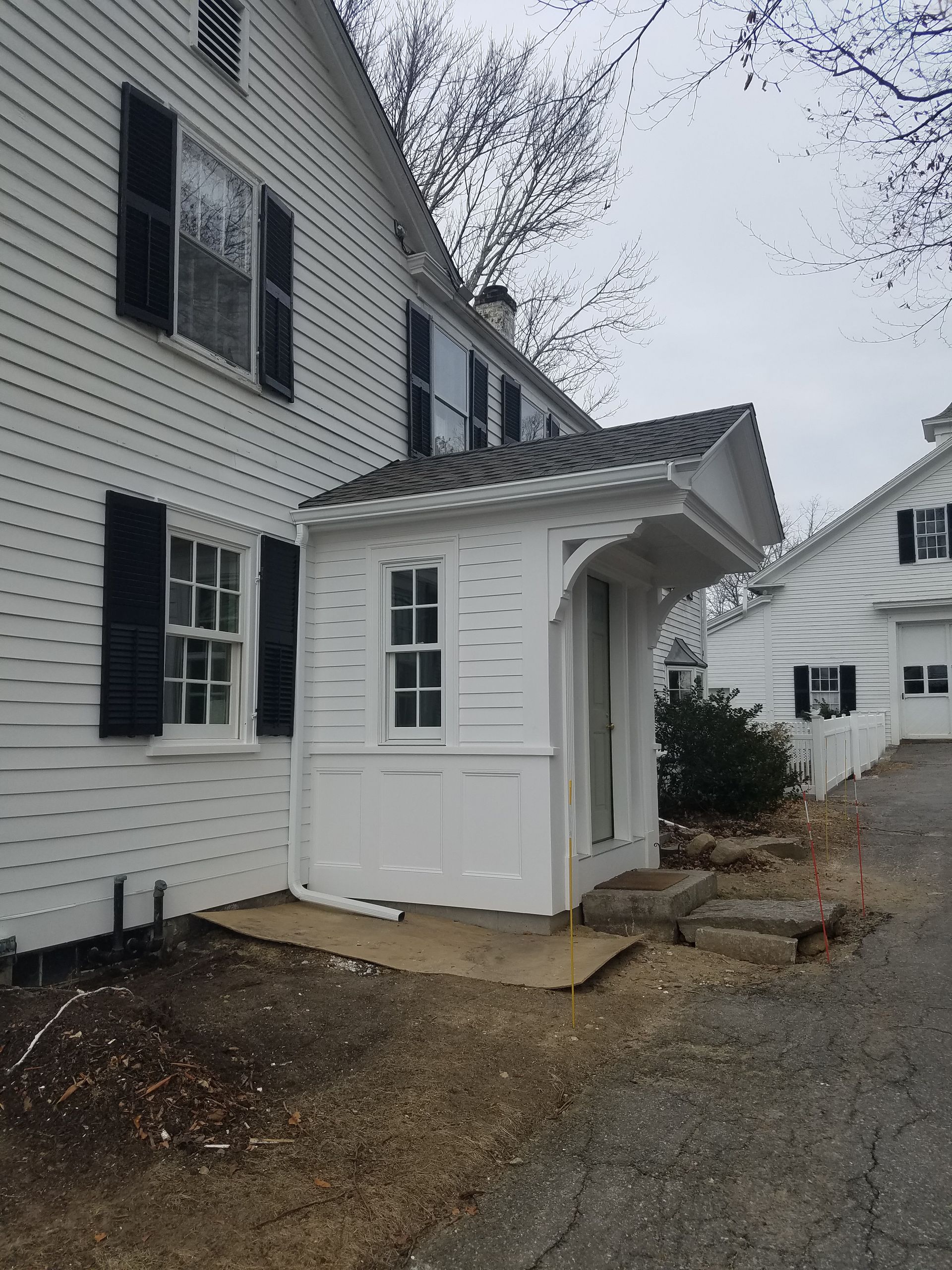 White house with black shutters