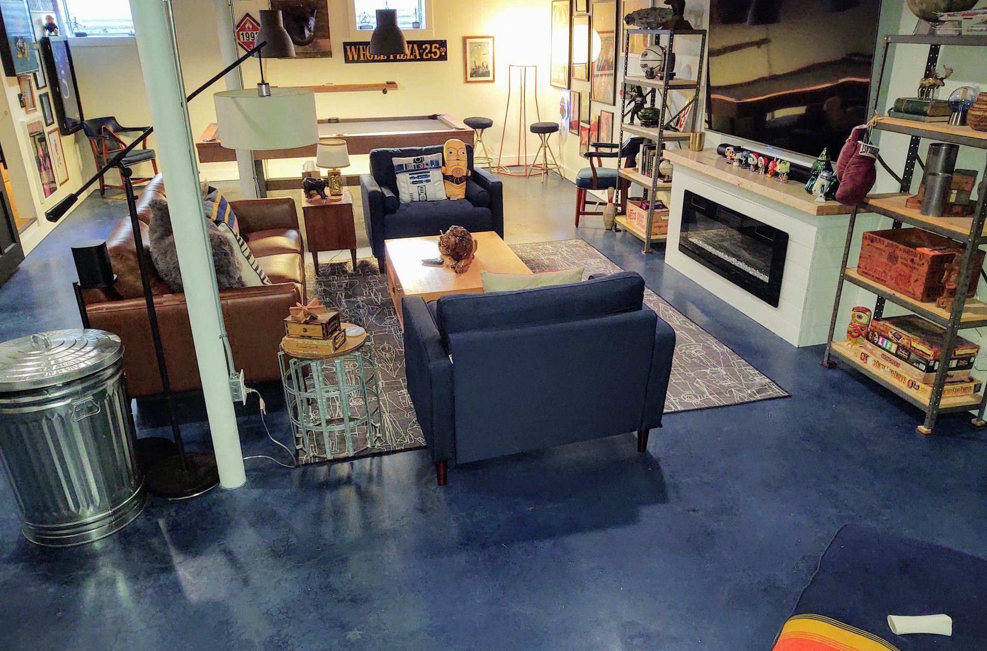 blue dye stain basement