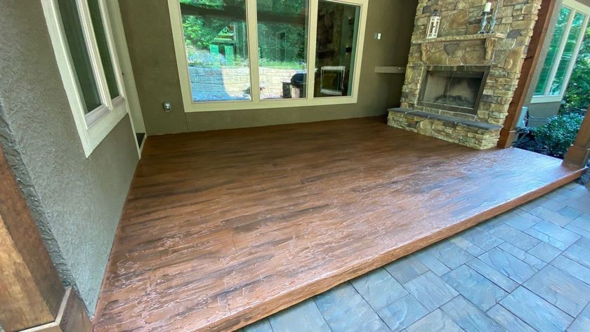 wood plank concrete overlay