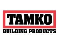 TAMKO Building Products logo: black text in a red and white rectangle.
