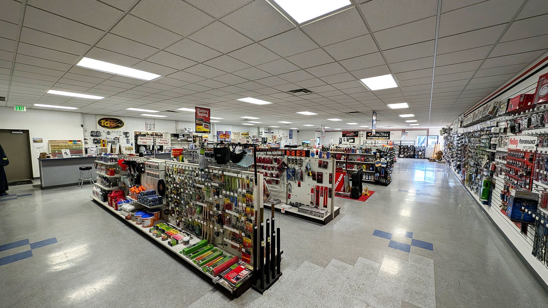 Interior of an auto parts shop
