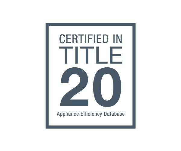 A logo that says certified in title 20 appliance efficiency database