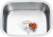 A stainless steel sink with a bowl of tomatoes in it.