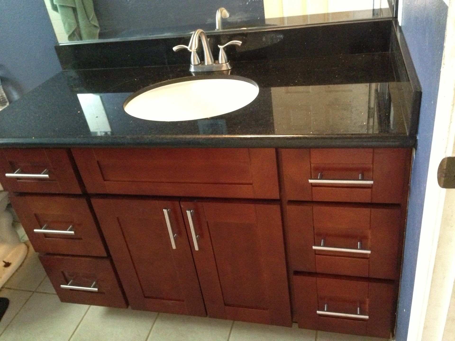 Bathroom countertop with sink