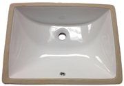 A white bathroom sink with a brown frame on a white background.