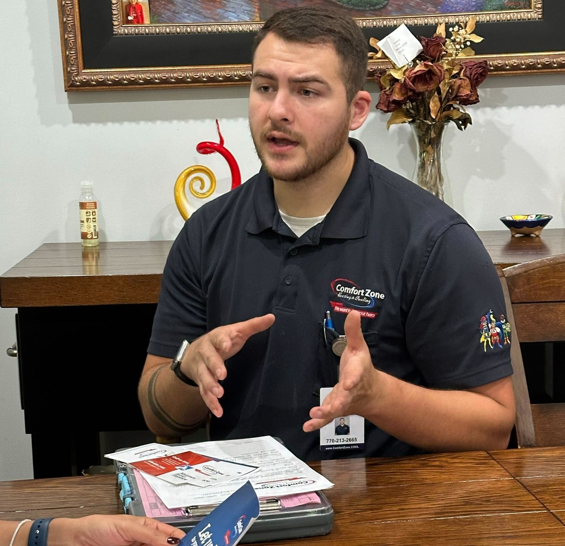 Logo for Comfort Zone Heating, Cooling, and Plumbing with the tagline, 