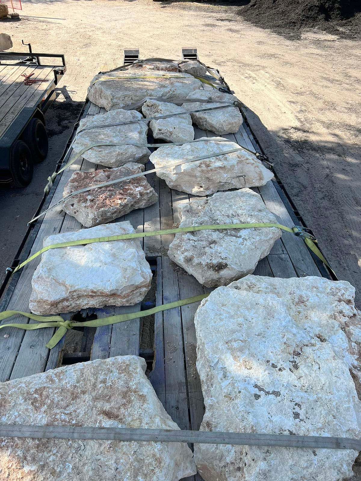 Boulders loaded on a truck