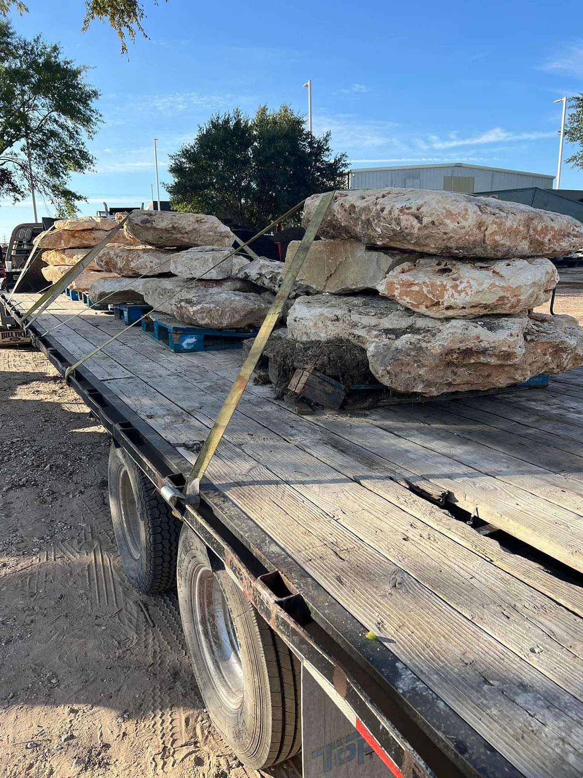 Boulders for landscaping loaded on a truck