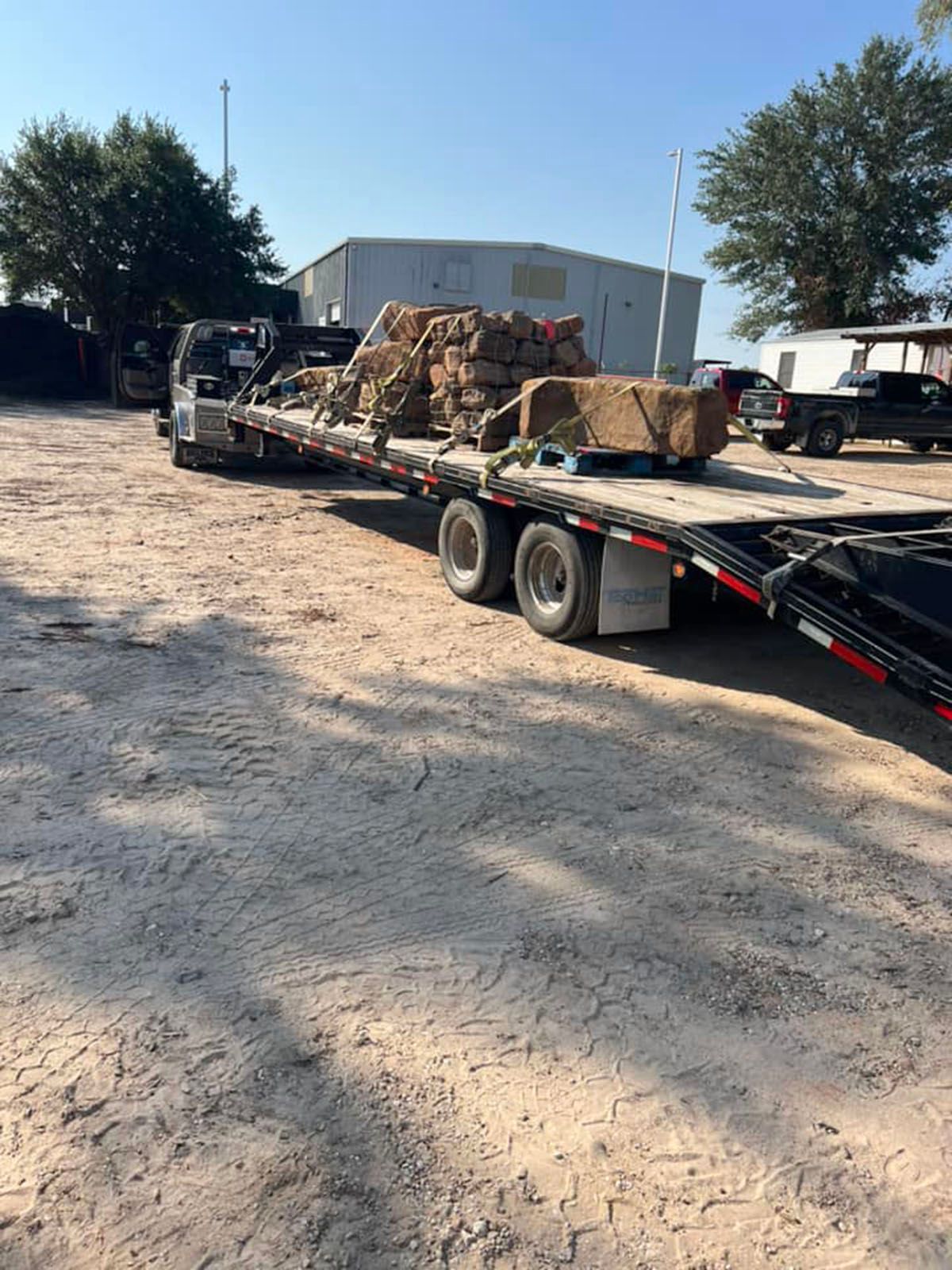 Larger boulders loaded on a truck