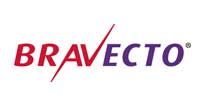 Bravecto logo in red and purple with a slash.