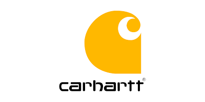 A yellow carhartt logo on a white background