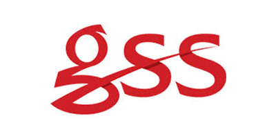 A red sss logo on a white background