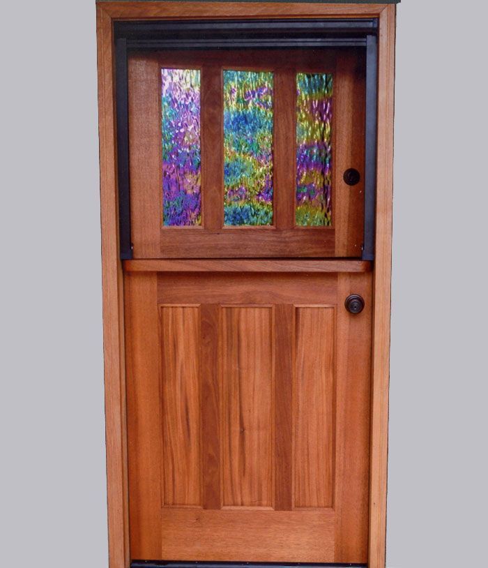 Double Dutch Door with Stained Glass