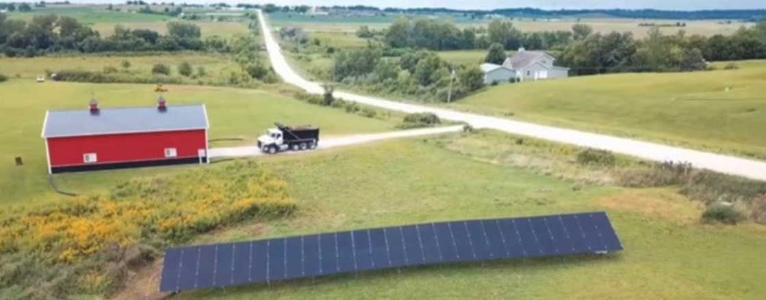Solar panels on a farm