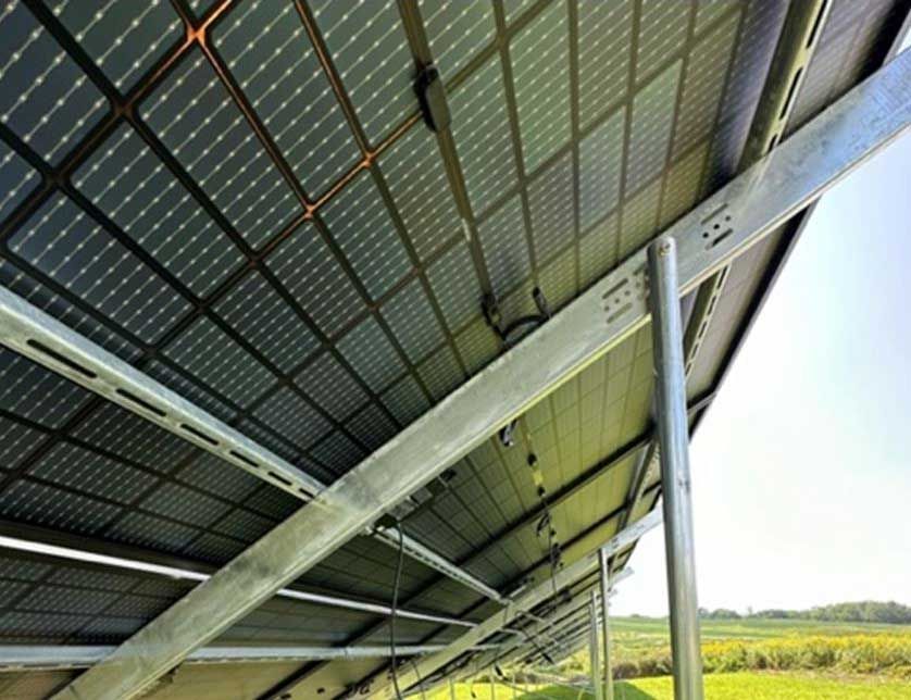 Back of a solar panel