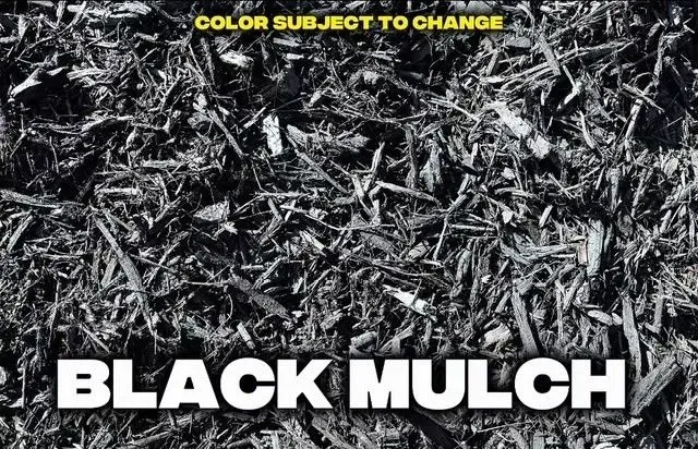 Black mulch with a warning