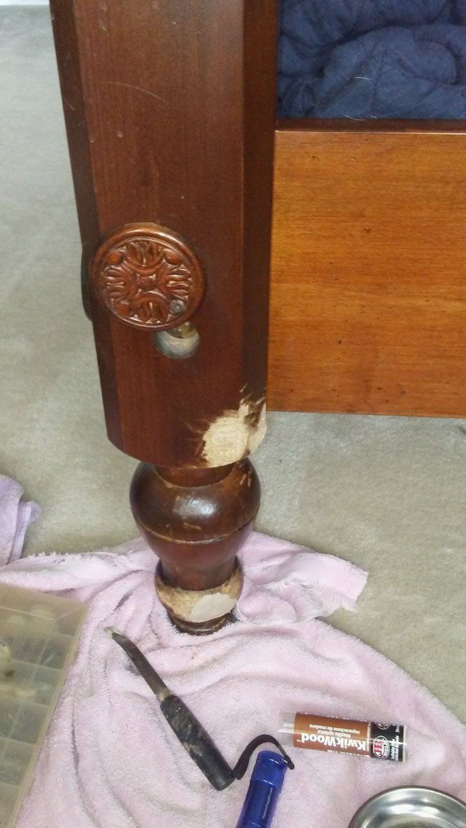 Before Wood Touch Up Repairs