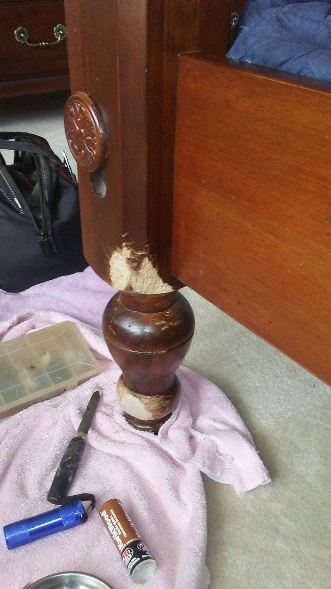 Before Wood Touch Up Repairs