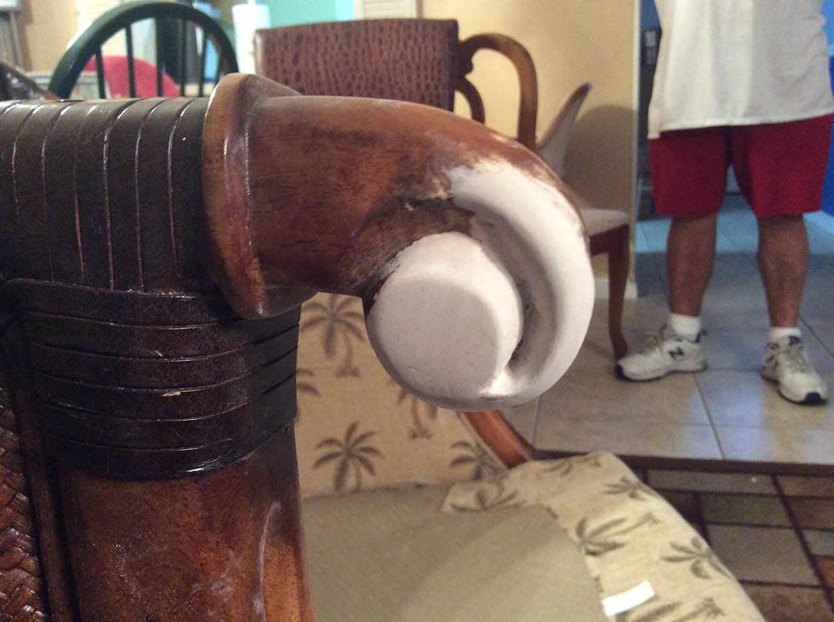 Before Wood Touch Up Repairs