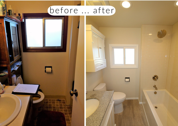 before and after bathroom upgrade - renovation