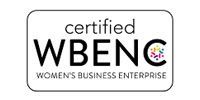 WBENC Women's Business Enterprise certification logo. Black text on white background with rounded corners.