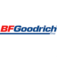 BFGoodrich Tires logo in red and blue on a white background