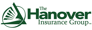 The hanover insurance group logo is green and black with a sailboat in the middle.