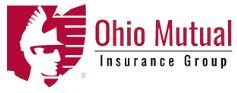 The logo for ohio mutual insurance group is red and white.