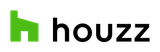 Houzz logo: Green house icon next to the word 