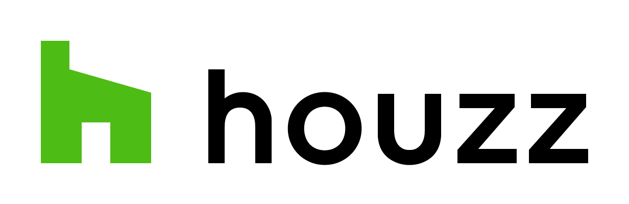 Houzz logo: Green house icon next to the word 