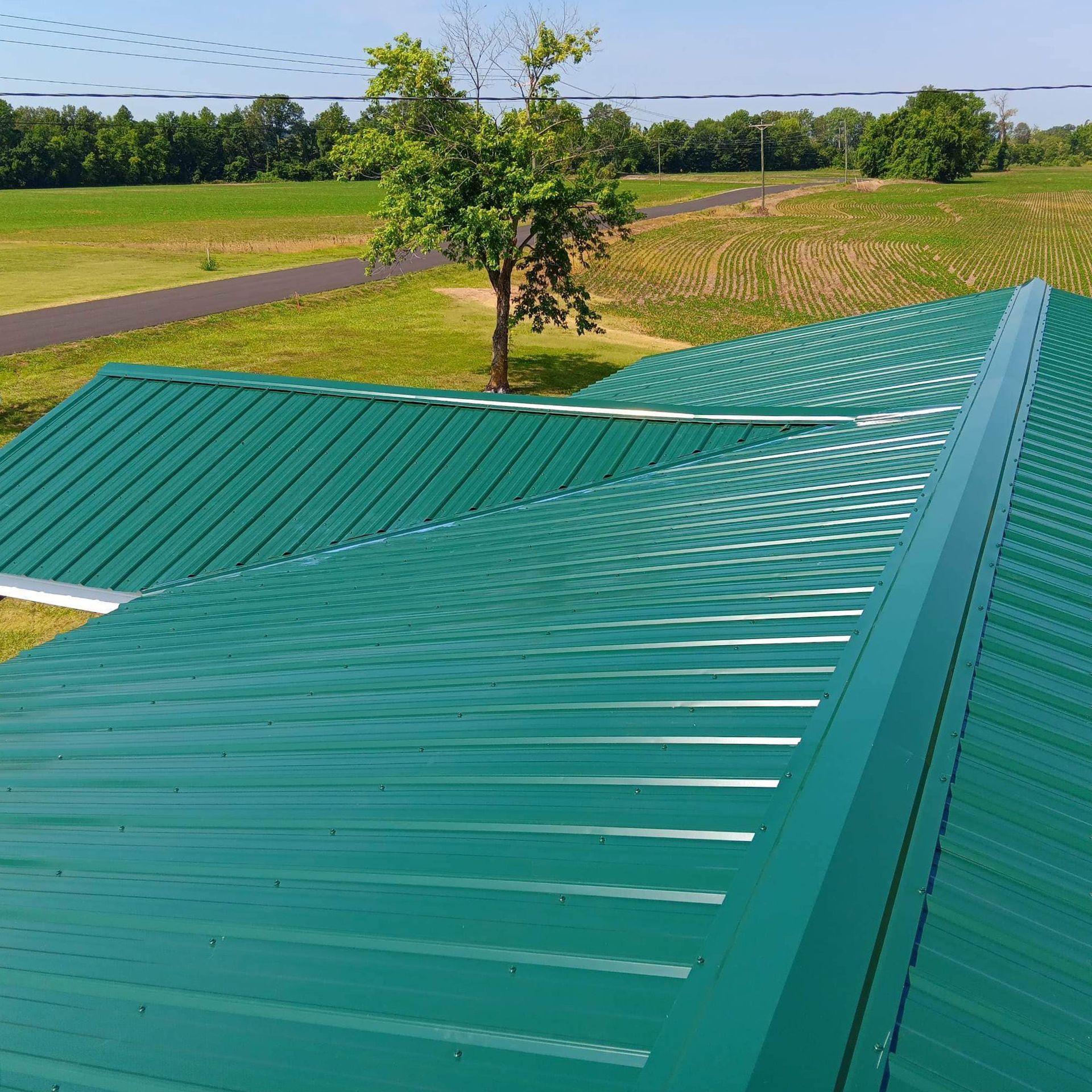 Green color roofing