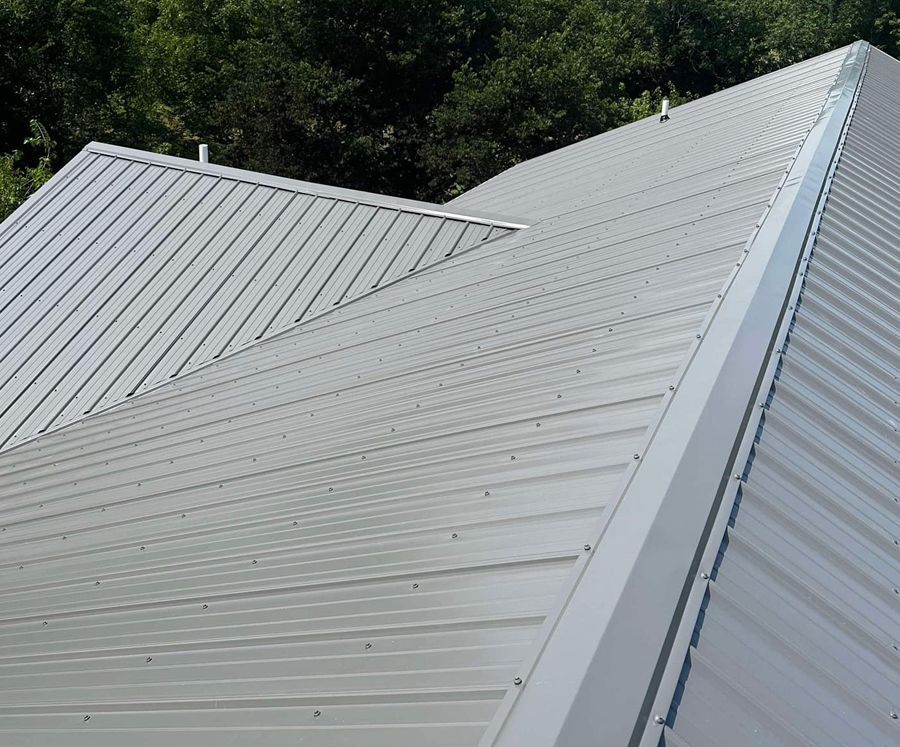 Metal roof of building