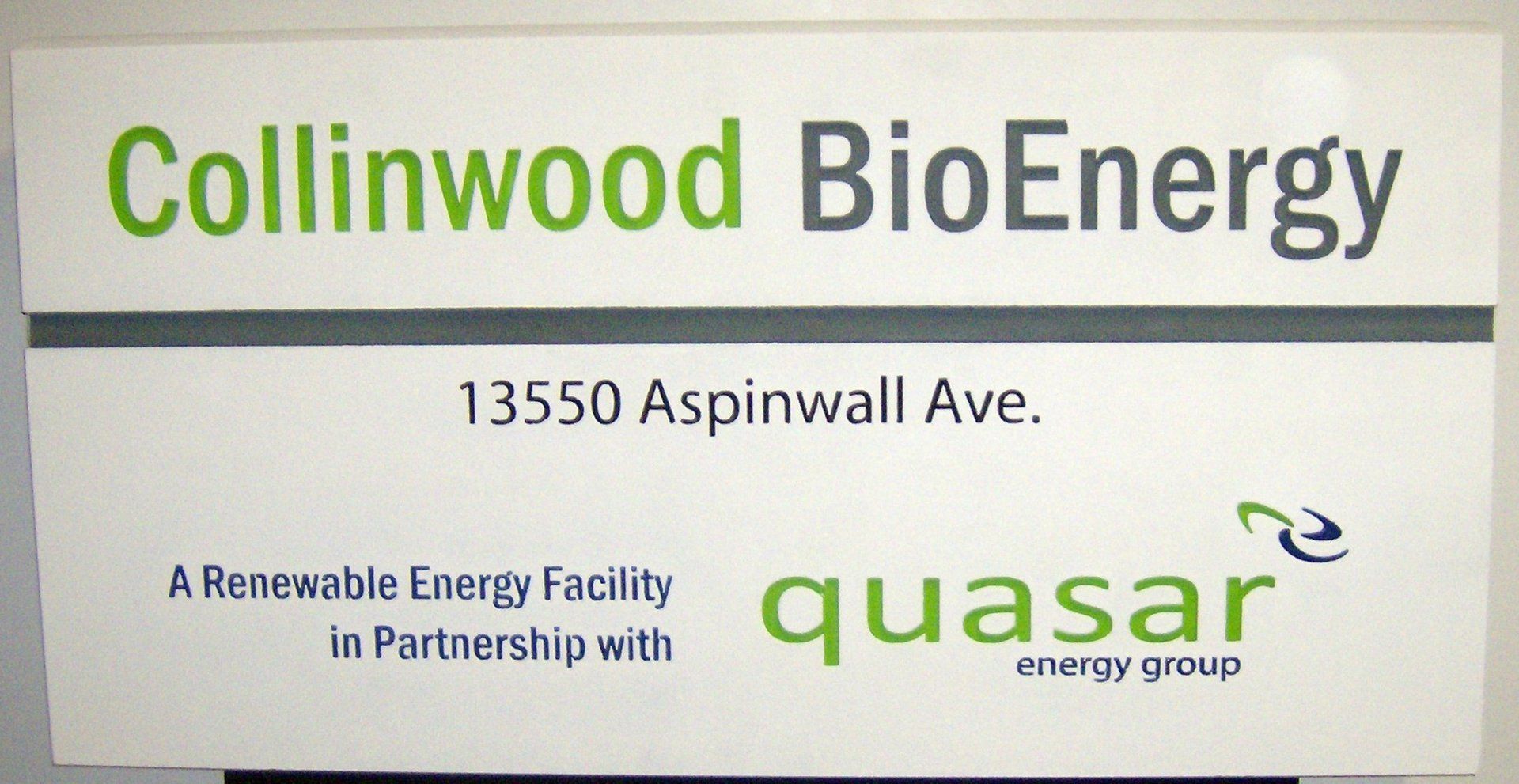 Collinwood Bio Engergy Sign