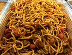 spaghetti pasta tray