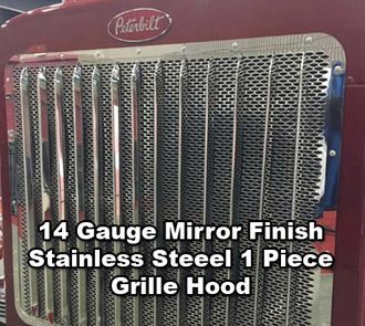 14 Gauge Mirror Finish Stainless Steel 1 Piece Grille Hood
