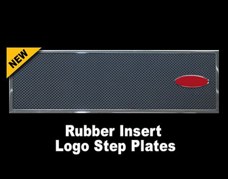 Rubber insert logo step plates
