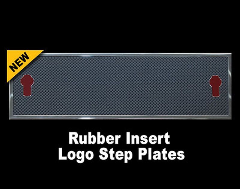 Rubber insert logo step plates