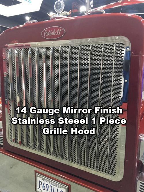 14 gauge mirror finish stainless steel 1 piece grille hood