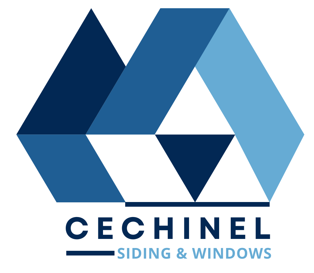 Abstract logo with blue geometric shapes and 