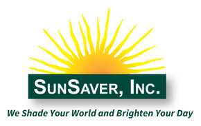 SunSaver, Inc. logo with yellow sunburst and tagline “We Shade Your World and Brighten Your Day”