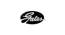 Gates logo: black oval with the word