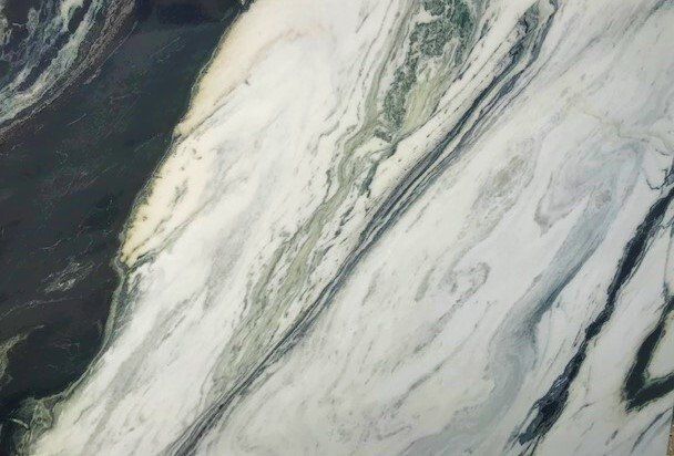 A close up of a black and white marble texture.