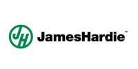 James Hardie logo. Green circle with “JH” inside, black text “JamesHardie” to the right.