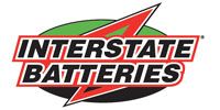 The logo for interstate batteries has a lightning bolt on it.