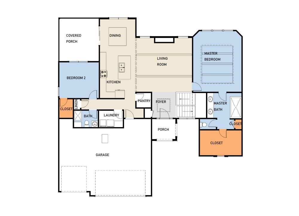 A floor plan of a house with a lot of rooms