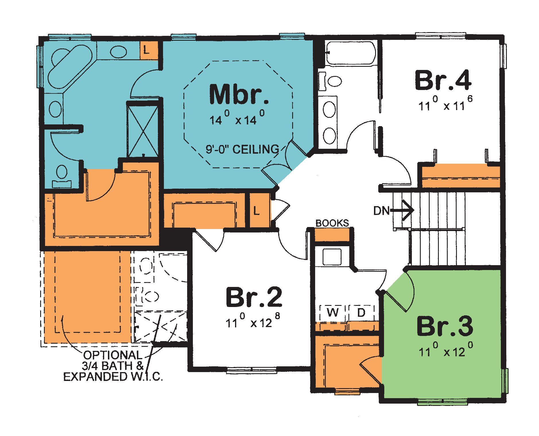 A floor plan of a house showing br.2 and br.3