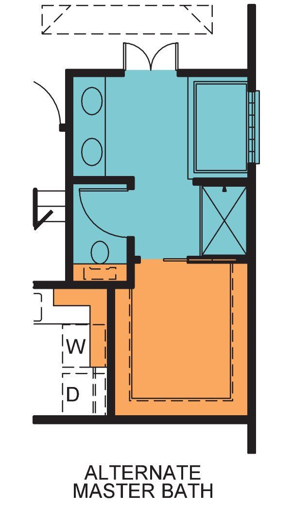 A floor plan of an alternate master bath