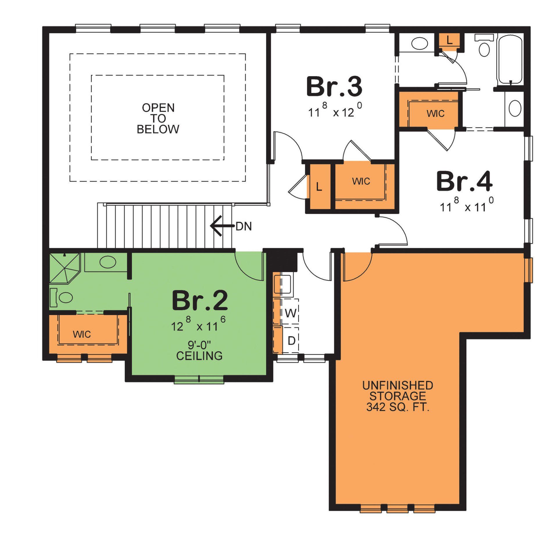 A floor plan of a house with br.2 and br.4