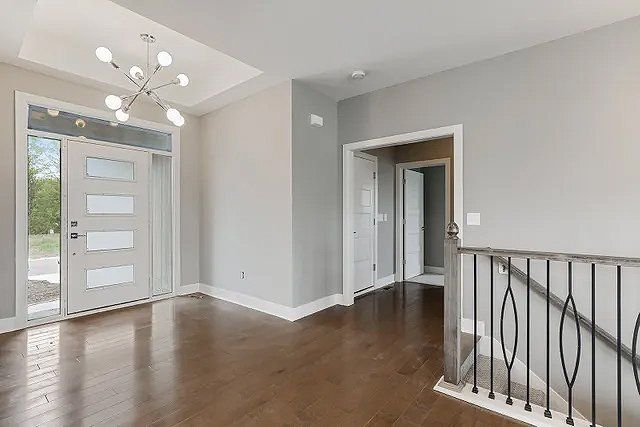 There is a staircase leading up to the second floor of the house.